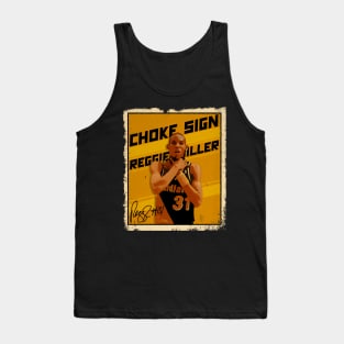 Reggie Miller Choke Sign Basketball Legend Signature 80S 90S Bootleg Rap Tank Top